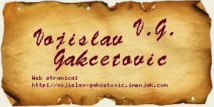Vojislav Gakčetović vizit kartica